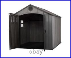 Lifetime 8ft x 10ft / 2.4 x 3m Wood Look Durable Garden Storage Shed 60295U New