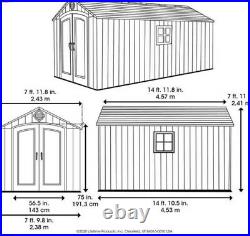Lifetime 8ft x 15ft / 2.4m x 4.6m Simulated Wood Look Garden Storage Shed n