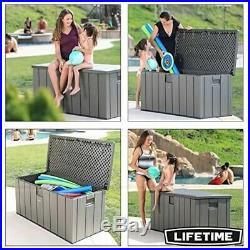 Lifetime Garden Storage Box Waterproof Piston Lid 568 Ltr XL Size 10 Yr Warranty 
