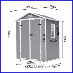 Manor Large 6x4.5ft Weather-Resistant Plastic Garden Storage Bike Tools Shed