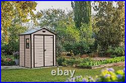 Manor Outdoor Garden Storage Shed, Beige, 6 X 5 Ft