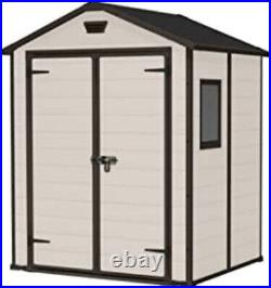 Manor Outdoor Garden Storage Shed, Beige, 6 X 5 Ft Free Shipping