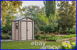 Manor Outdoor Garden Storage Shed, Beige, 6 X 5 Ft Free Shipping