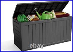 Marvel+ 270L Outdoor 65% Recycled Garden Furniture Storage Box Graphite Wood Pan