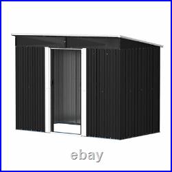 Metal Garden Storage Shed 8.5x4ft 8.5x6ft Outdoor Tool Box All-Weather Pent Roof