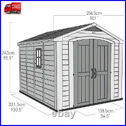 NEW BRAND Keter Factor 8ft x 11ft (2.6 x 3.3m) Shed Outdoor Garden Storage Shed