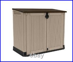 NIB Keter Store It Out Midi Outdoor Plastic Garden Storage Shed Beige/Brown New
