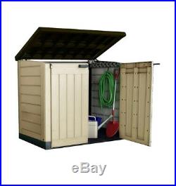 New Hands free lid lifter Outdoor Plastic Garden Storage Box Shed Weather Proof