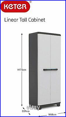 New! Tall Plastic Cupboard Storage Outdoor Garden Shelves Utility Cabinet Box UK
