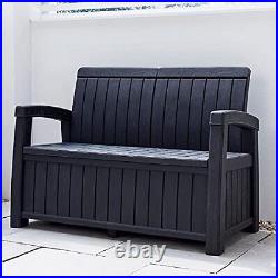 Outdoor 2-Seater Garden Storage Bench Patio Seating with 184L Store Capacity