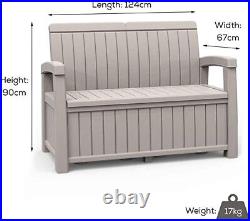 Outdoor 2-Seater Garden Storage Bench Patio Seating with 184L Store Capacity