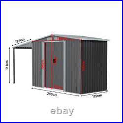 Outdoor Bicycle Shed Bike Tool Storage House with Awning 10x8'' 8x8ft 8x6ft 8x4ft