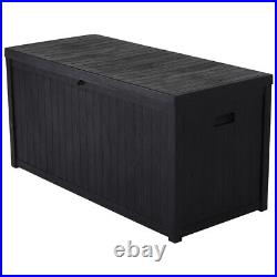 Outdoor Cushion Utility Chest Storage Box 430 Ltr Plastic Garden Tools Shed Case