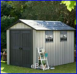 Outdoor Garden 7ft 6 x 11ft (2.3 x 3.4m) Plastic Paintable Tools Storage Shed