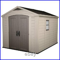 Outdoor Garden Patio 8ft x 11ft Keter Factor Strong Storage Shed 2.6 x 3.3m