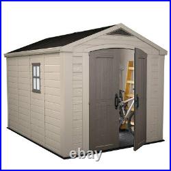 Outdoor Garden Patio 8ft x 11ft Keter Factor Strong Storage Shed 2.6 x 3.3m