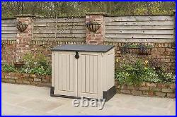 Outdoor Garden Patio Storage Box Container Chest, Large Plastic Mini Shed Unit