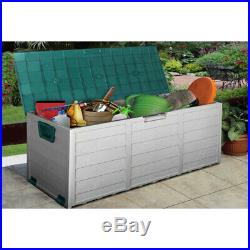 Outdoor Garden Plastic Storage Seat Utility Chest Cushion Shed Box Tools Toys