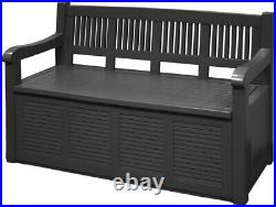 Outdoor Garden Seat Bench Storage Box with Lid 280 Litre Large Plastic Container