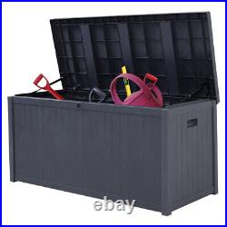 Outdoor Garden Storage Box 430L Chest Lid Cushion Plastic Shed Case Sit-On Bench