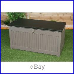 Outdoor Garden Storage Plastic Box Chest Tools Cushions Toys Lockable 272l Seat