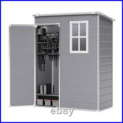 Outdoor Garden Storage Shed Tool Plastic Box Pent Roof Bike House 5FT x 3FT Grey