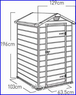 Outdoor Keter Manor Plastic Garden DYI & BBQ'S Tools Storage Shed Grey, 4 X 3 Ft