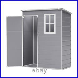 Outdoor Plastic Garden Storage Shed Bike Tools Shed Lockable 6x4.4ft/5x4ft/5x3ft