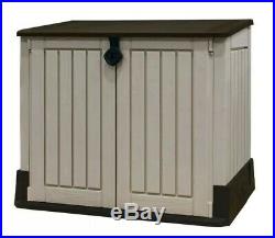 Outdoor Plastic Garden Storage Shed Box 845L Beige Brown Keter Store It Out Midi