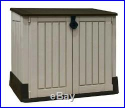 Outdoor Plastic Garden Storage Shed Box 845L Beige Brown Keter Store It Out Midi
