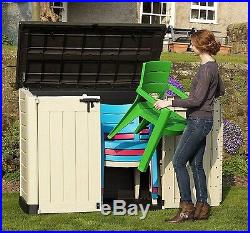 Outdoor Plastic Garden Storage Shed Box Chest Patio Store Heavy Duty Container 1