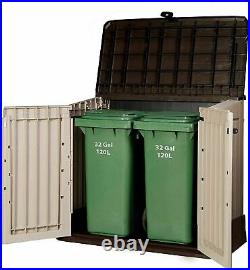 Outdoor Plastic Garden Storage shed Box Beige Brown Keter Store It Out Midi 845L