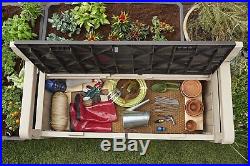 Outdoor Storage Patio Bench Garden Deck Box Furniture Seat Beige And Brown New