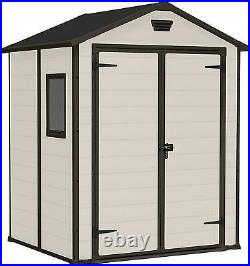 Outdoor Storage Solution Keter Manor Plastic Garden DYI Tools Shed, Beige 6X5Ft