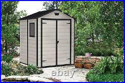 Outdoor Storage Solution Keter Manor Plastic Garden DYI Tools Shed, Beige 6X5Ft