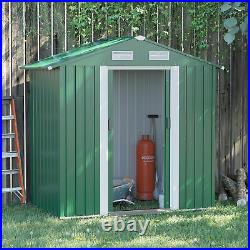 Outsunny 6ft x 4ft Metal Shed Garden Shed with Double Door & Air Vents, Green