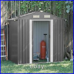 Outsunny Garden Storage Shed 6ft x 4ft (Grey)