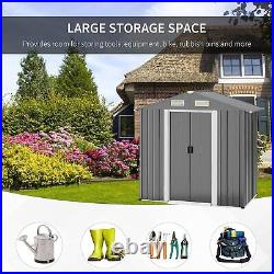 Outsunny Garden Storage Shed 6ft x 4ft (Grey)