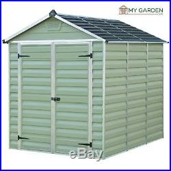 Palram Plastic Green Garden Shed 8x6 Gabled Storage Unit UV Treated 8ft 6ft