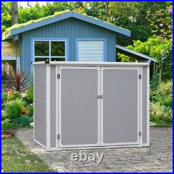 Panana Plastic Storage Shed House Tool Shed Utility Chest Outdoor Shed Box