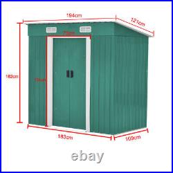Pent Roof House &Foundation Base 4x6ft Outdoor Building Tool Storage Garden Shed