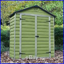 Plastic Garden Shed 6x3 Outdoor Storage Building Store Apex Windowless 6ft 3ft