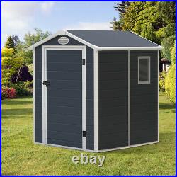 Plastic Garden Shed 6x4ft with FREE Base Kit Outdoor Storage Tool Shed Lockable