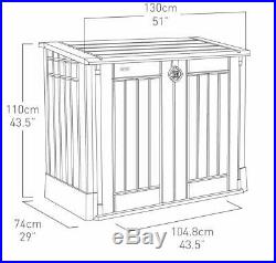 Plastic Garden Storage Box Unit Large Outdoor Keter Container Patio Tool Shed