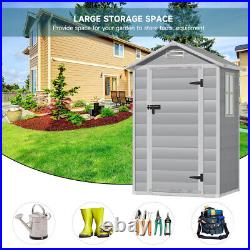 Plastic Garden Storage Shed Plastic House, Grey, 4ft x 3ft