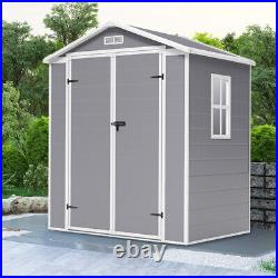 Plastic Outdoor Garden Shed 6x4.4FT Plant Tool Storage Sheds Box House With Window