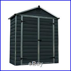 Plastic Shed 3x6 Outdoor Garden Storage Tool Store Grey Apex Roof 3ft 6ft