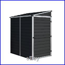 Plastic Shed 4x6 Outdoor Garden Storage Tool Store Grey Pent Roof 4ft 6ft