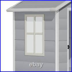 Plastic Shed Outdoor Storage Unit Cupboard 174cm Tall Garden Tool Lockable