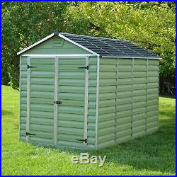 Plastic Skylight Garden Shed 6x10 Storage Palram Green Apex Windowless 6ft 10ft